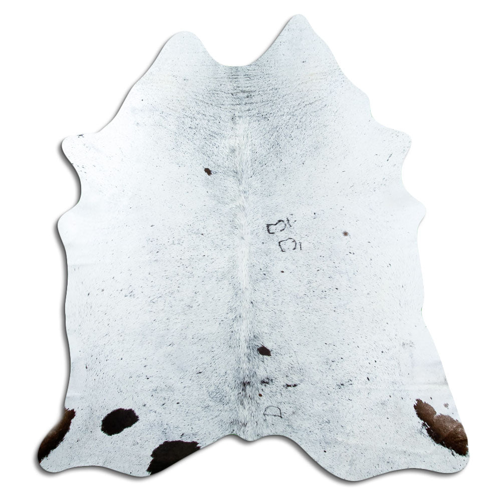 Salt & Pepper Kuhfell, ca. 190 × 180 cm, von oben fotografiert: genau das Fell, das Sie erhalten