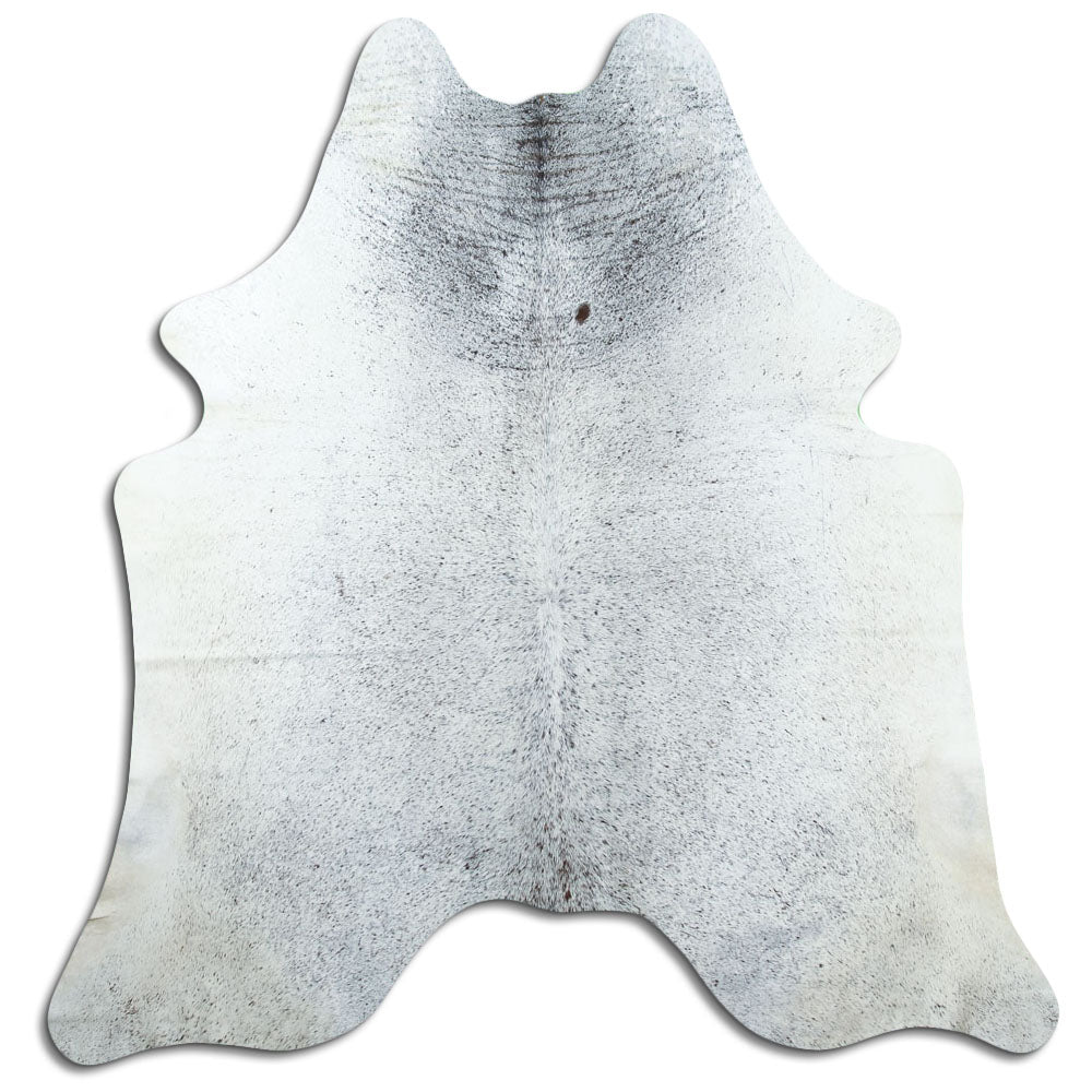 Salt & Pepper Kuhfell, ca. 200 × 190 cm, von oben fotografiert: genau das Fell, das Sie erhalten