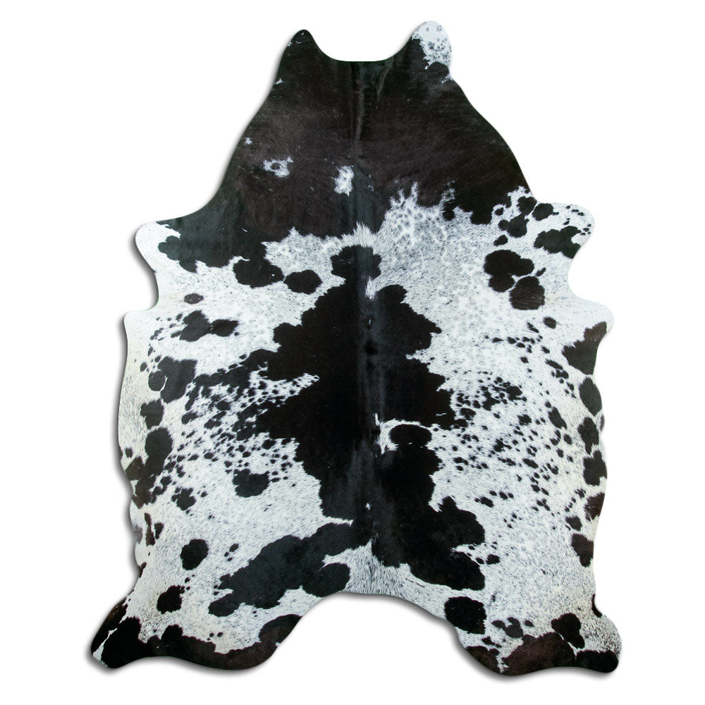 Salt & Pepper Kuhfell, ca. 210 × 170 cm, von oben fotografiert: genau das Fell, das Sie erhalten