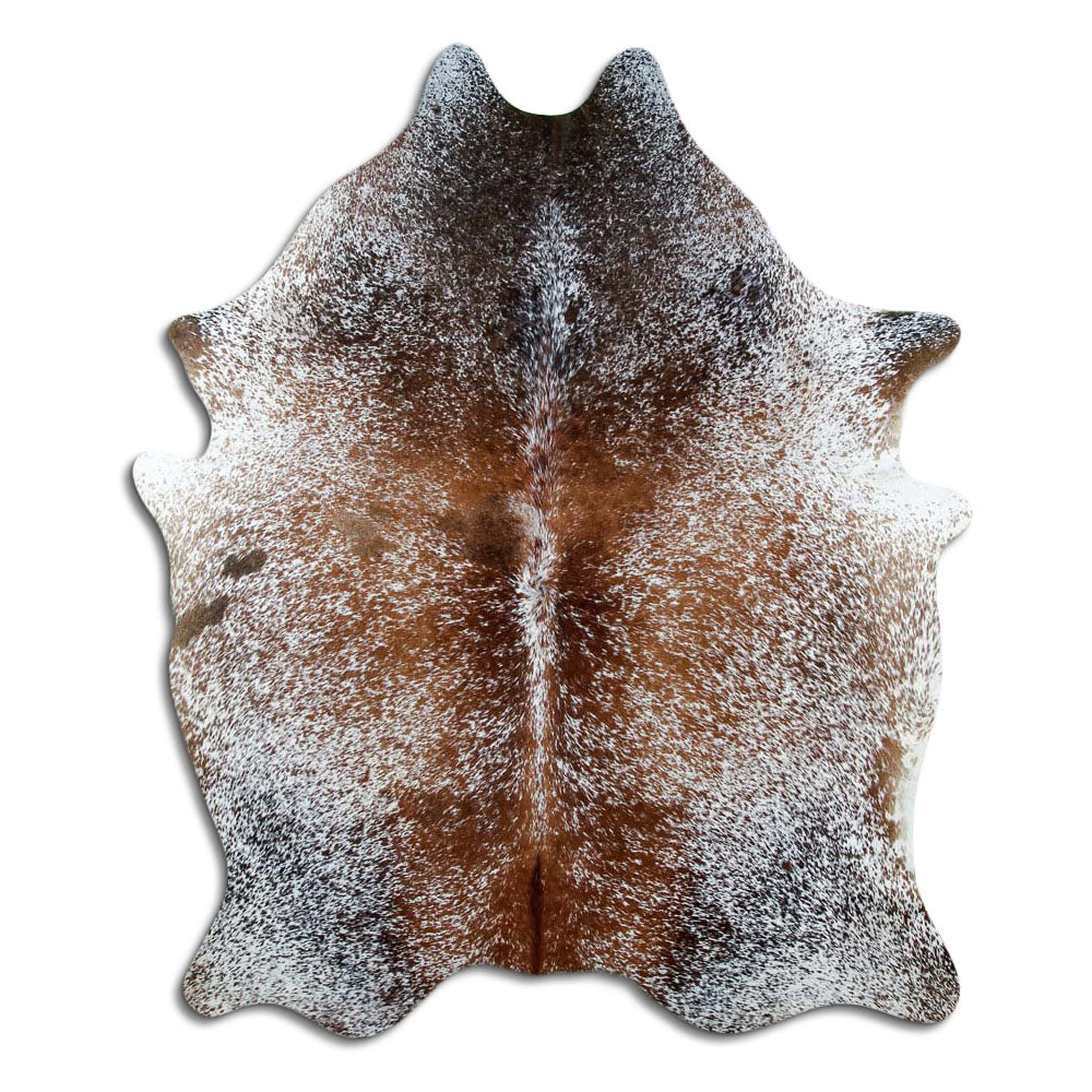 Salt & Pepper Kuhfell, ca. 190 × 150 cm, von oben fotografiert: genau das Fell, das Sie erhalten