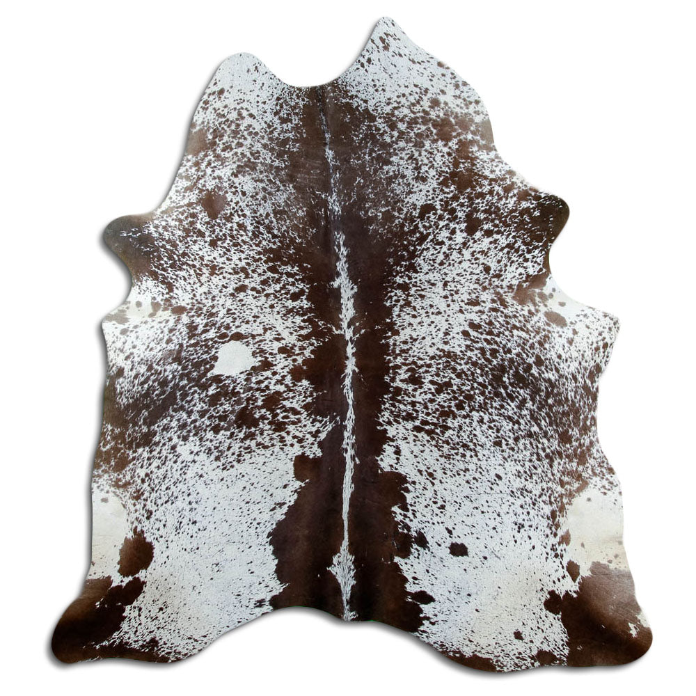 Salt & Pepper Kuhfell, ca. 190 × 180 cm, von oben fotografiert: genau das Fell, das Sie erhalten