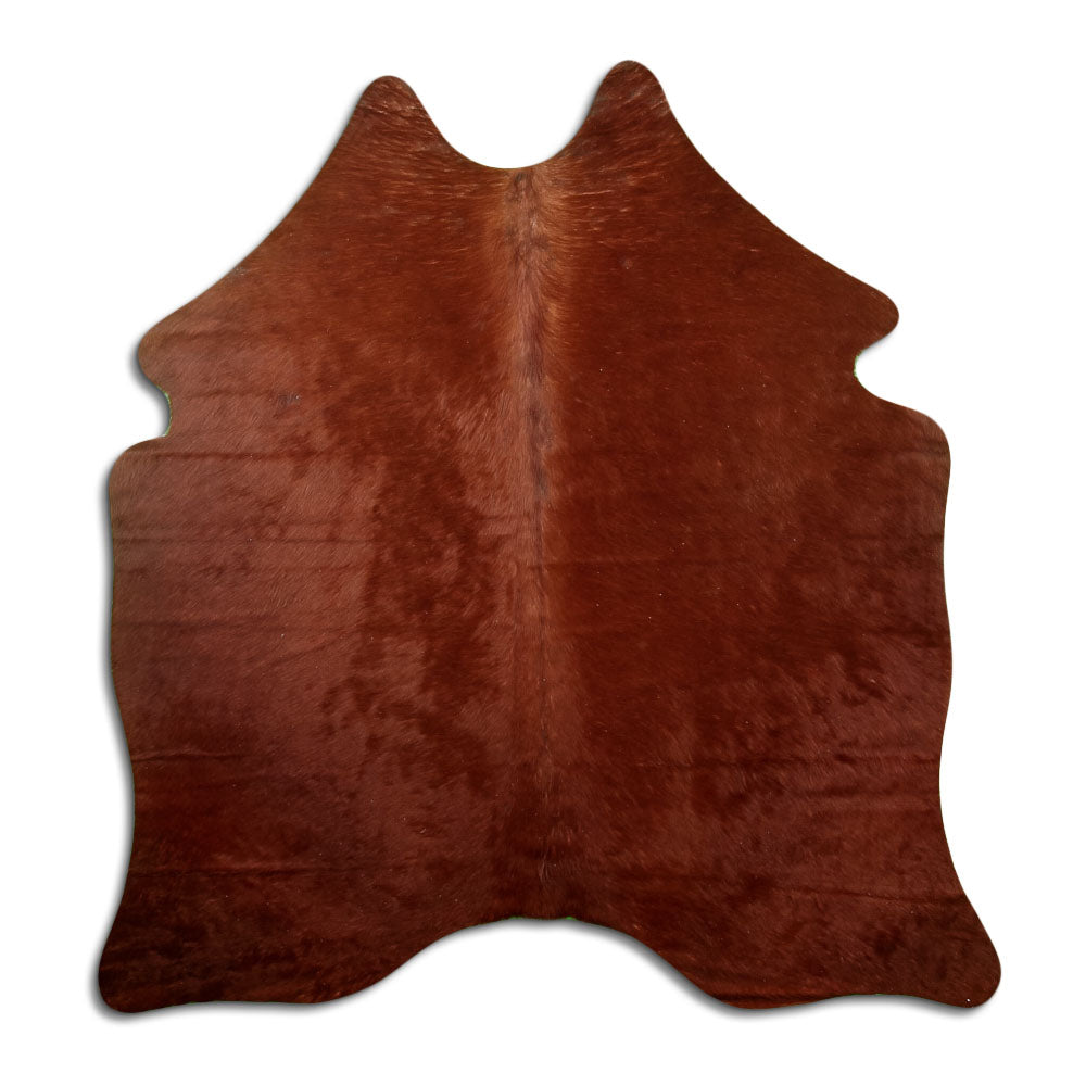 Braunes Kuhfell, ca. 170 × 170 cm, von oben fotografiert: genau das Fell, das Sie erhalten
