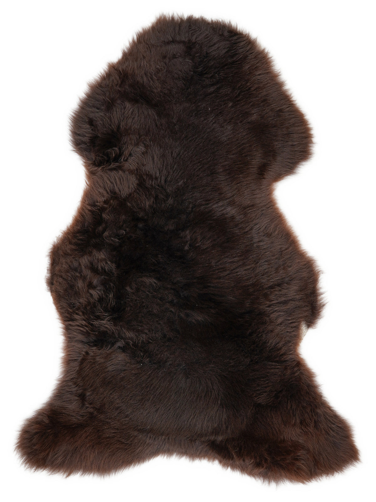 Braunes Lammfell, ca. 120 × 65 cm, von oben fotografiert: genau das Fell, das Sie erhalten