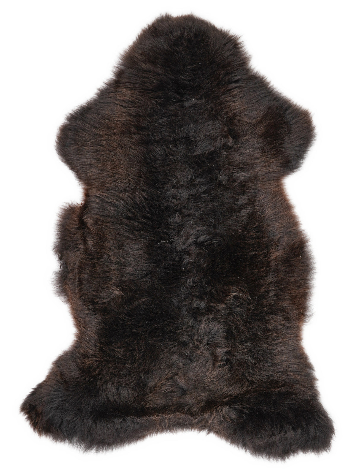 Braunes Lammfell, ca. 120 × 65 cm, von oben fotografiert: genau das Fell, das Sie erhalten