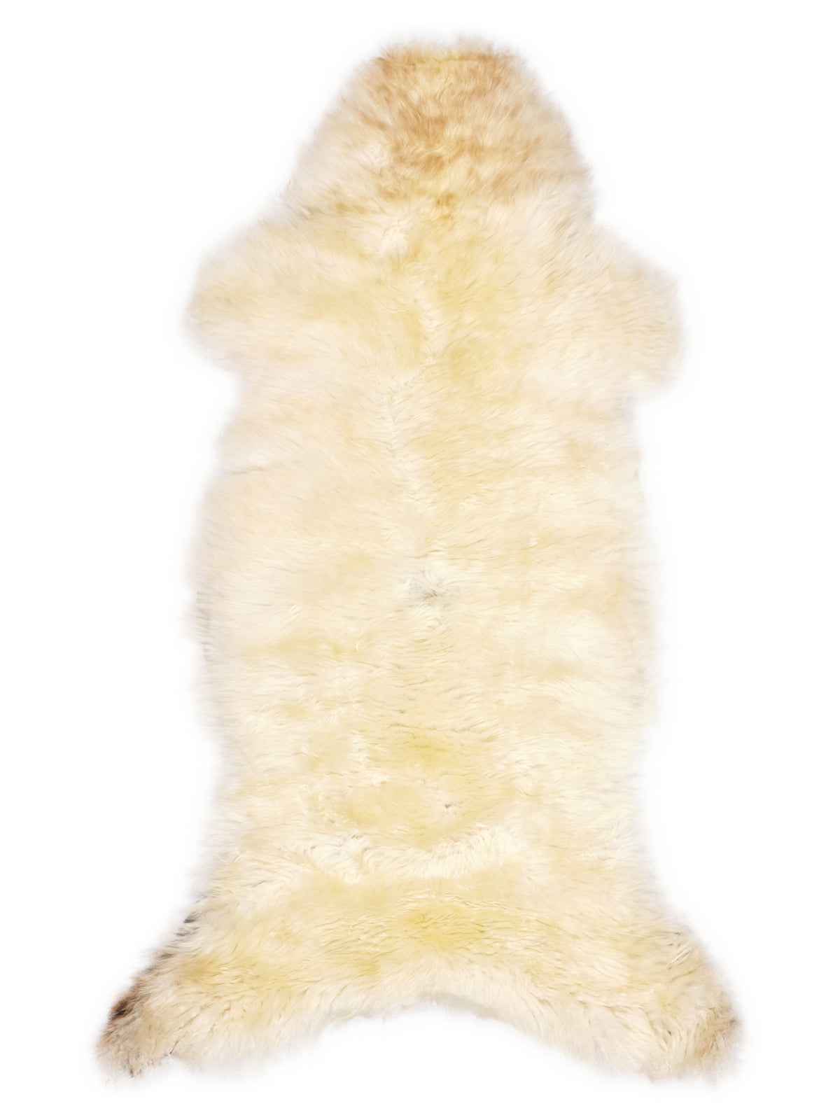 Mehrfarbiges britisches Lammfell, ca. 110 × 50 cm, von oben fotografiert: genau das Fell, das Sie erhalten
