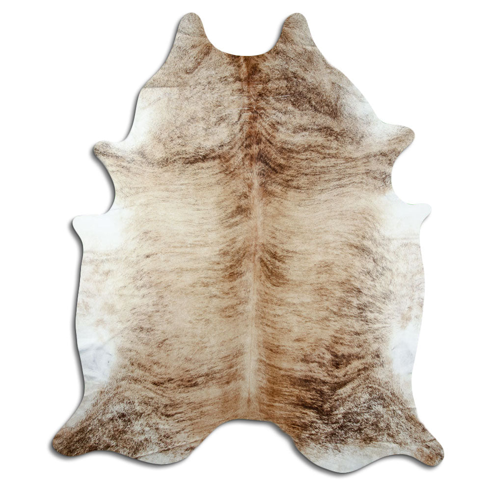 Exotisch gestromtes Kuhfell, ca. 250 × 210 cm, von oben fotografiert: genau das Fell, das Sie erhalten