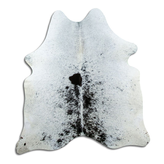 Salt & Pepper Kuhfell, ca. 170 × 160 cm, von oben fotografiert: genau das Fell, das Sie erhalten
