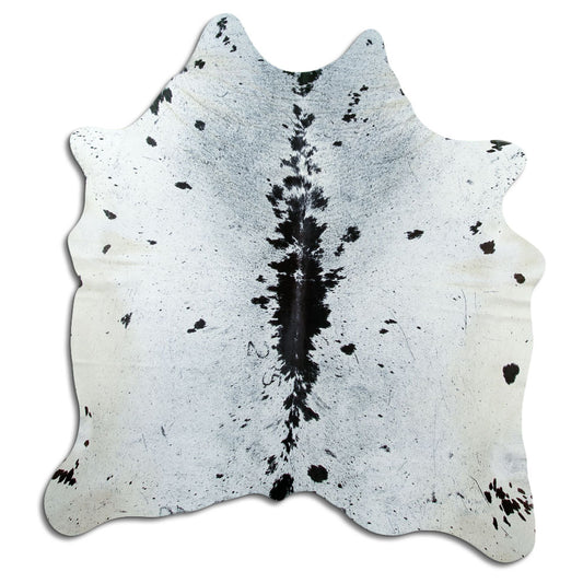 Salt & Pepper Kuhfell, ca. 180 × 170 cm, von oben fotografiert: genau das Fell, das Sie erhalten