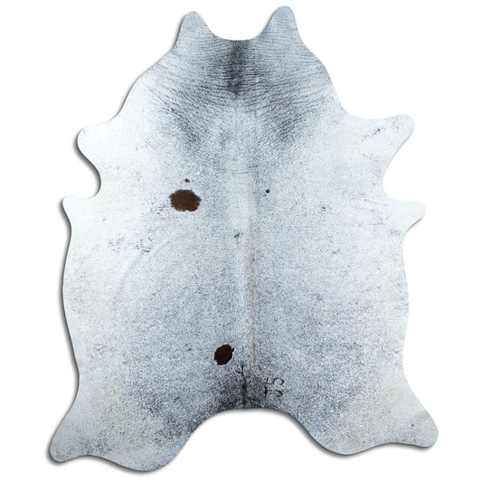 Salt & Pepper Kuhfell, ca. 240 × 200 cm, von oben fotografiert: genau das Fell, das Sie erhalten