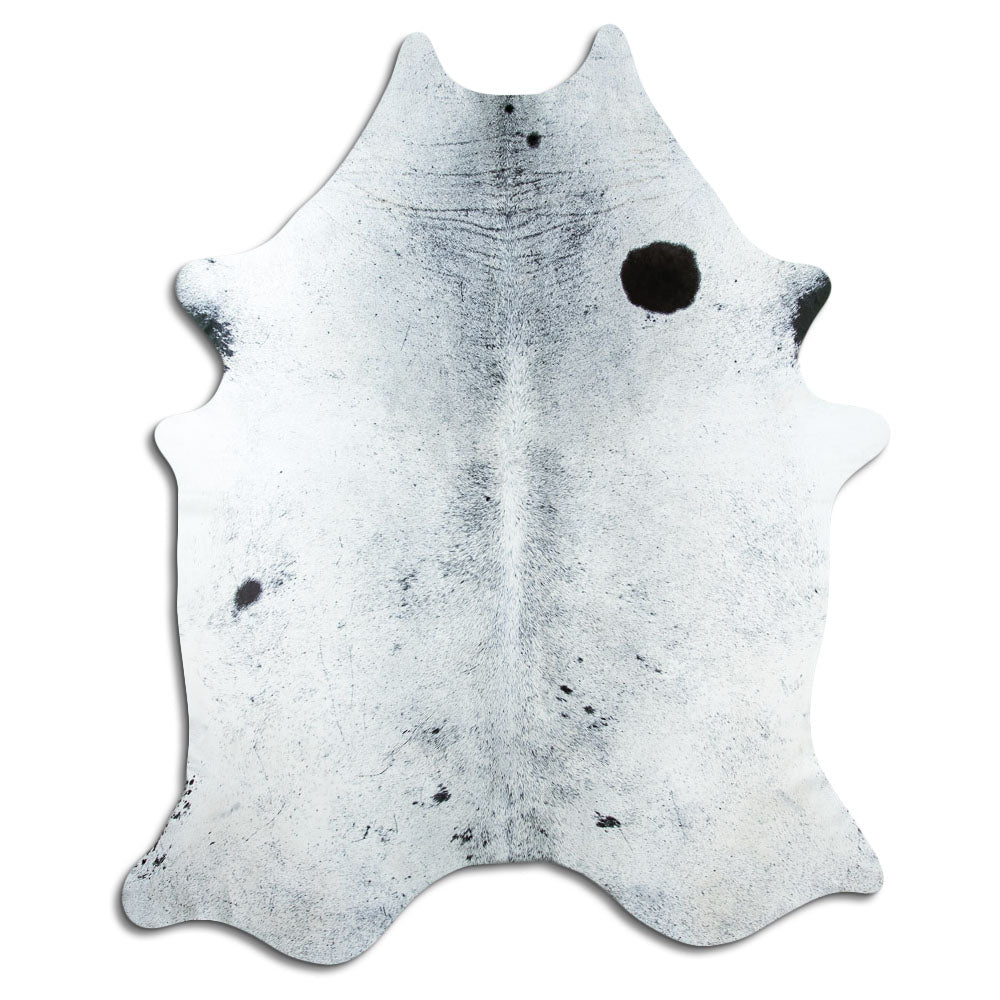 Salt & Pepper Kuhfell, ca. 240 × 190 cm, von oben fotografiert: genau das Fell, das Sie erhalten