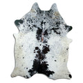 Salt & Pepper Kuhfell, ca. 210 × 170 cm, von oben fotografiert: genau das Fell, das Sie erhalten
