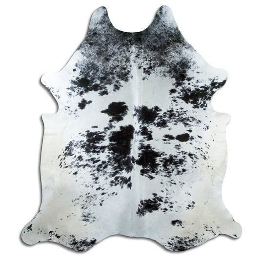 Salt & Pepper Kuhfell, ca. 210 × 180 cm, von oben fotografiert: genau das Fell, das Sie erhalten