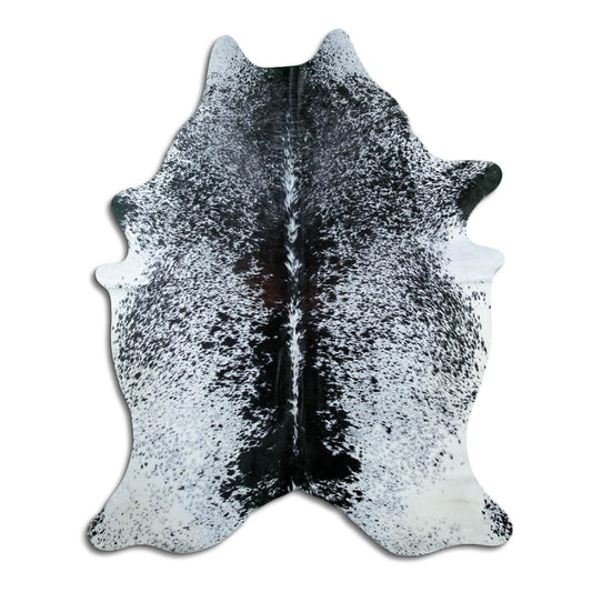 Salt & Pepper Kuhfell, ca. 220 × 170 cm, von oben fotografiert: genau das Fell, das Sie erhalten