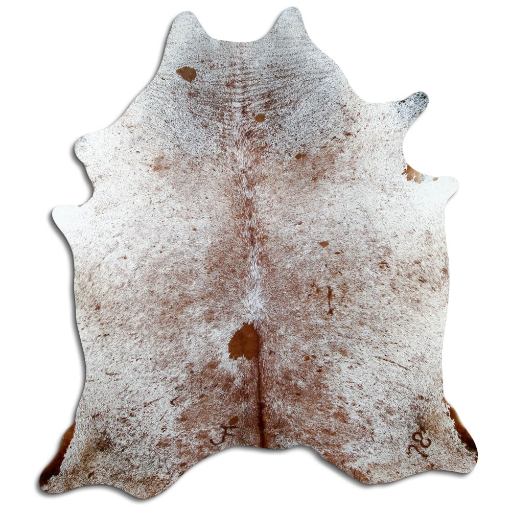 Salt & Pepper Kuhfell, ca. 190 × 170 cm, von oben fotografiert: genau das Fell, das Sie erhalten
