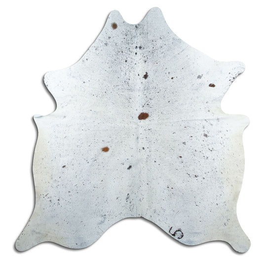 Salt & Pepper Kuhfell, ca. 180 × 170 cm, von oben fotografiert: genau das Fell, das Sie erhalten