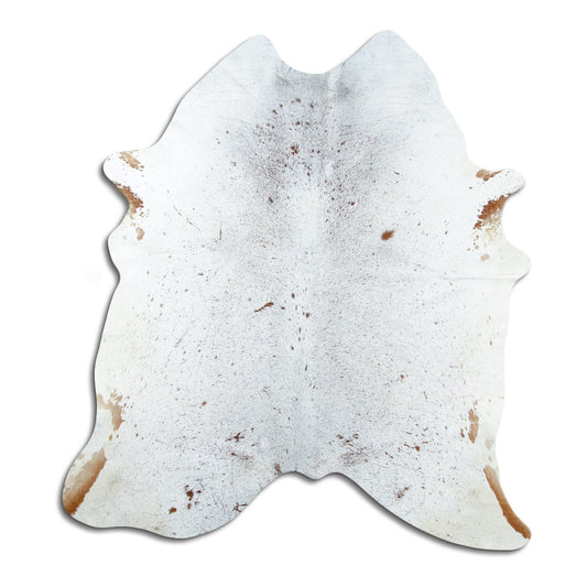 Salt & Pepper Kuhfell, ca. 180 × 170 cm, von oben fotografiert: genau das Fell, das Sie erhalten
