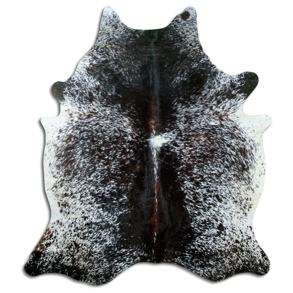 Salt & Pepper Kuhfell, ca. 200 × 180 cm, von oben fotografiert: genau das Fell, das Sie erhalten