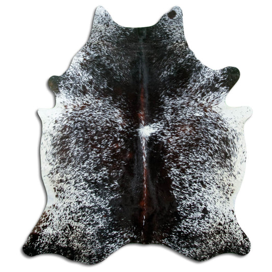 Salt & Pepper Kuhfell, ca. 200 × 180 cm, von oben fotografiert: genau das Fell, das Sie erhalten