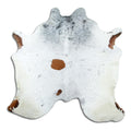 Salt & Pepper Kuhfell, ca. 180 × 180 cm, von oben fotografiert: genau das Fell, das Sie erhalten