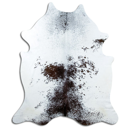 Salt & Pepper Kuhfell, ca. 210 × 180 cm, von oben fotografiert: genau das Fell, das Sie erhalten