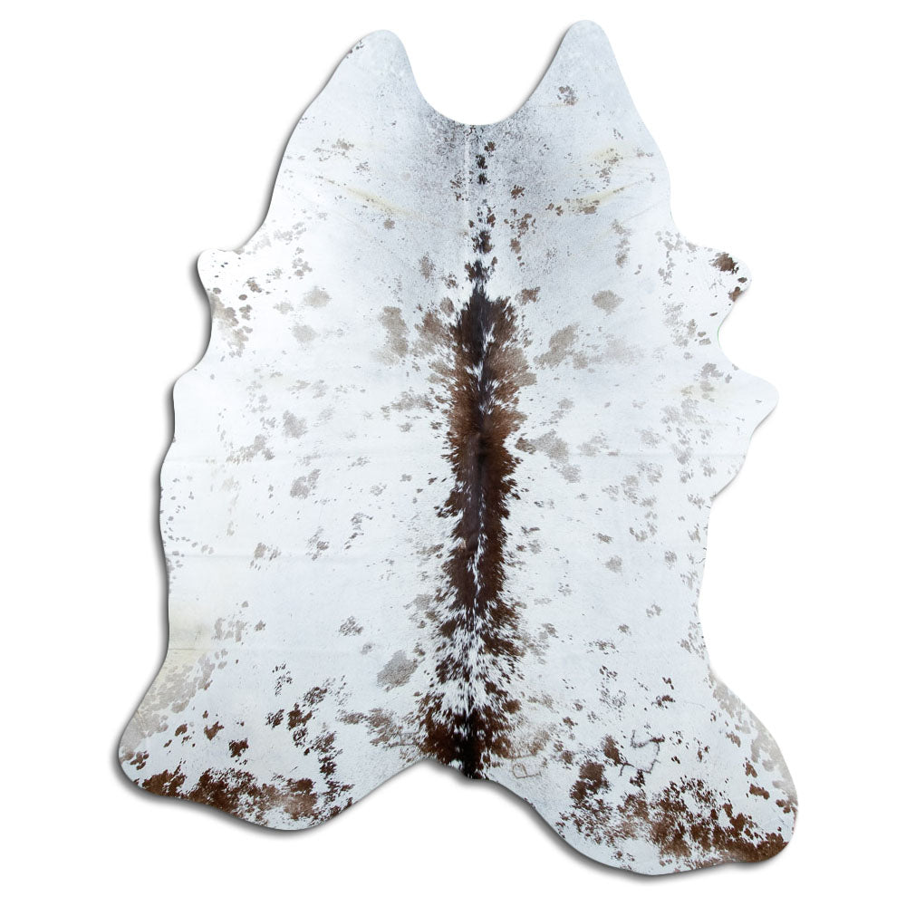 Salt & Pepper Kuhfell, ca. 220 × 180 cm, von oben fotografiert: genau das Fell, das Sie erhalten