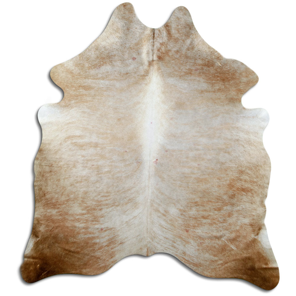 Braunes Kuhfell, ca. 180 × 170 cm, von oben fotografiert: genau das Fell, das Sie erhalten