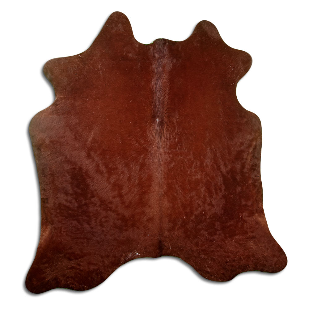 Braunes Kuhfell, ca. 170 × 160 cm, von oben fotografiert: genau das Fell, das Sie erhalten