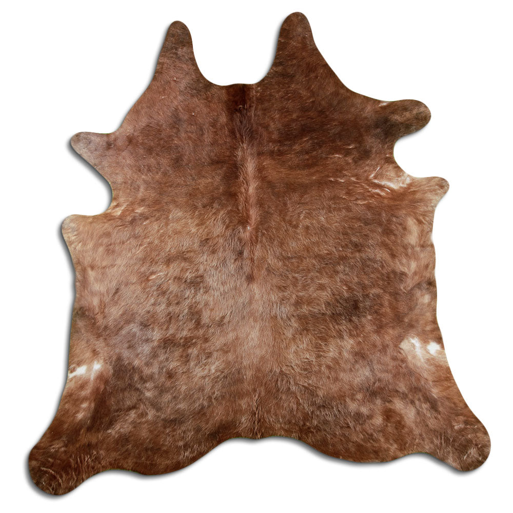 Braunes Kuhfell, ca. 230 × 220 cm, von oben fotografiert: genau das Fell, das Sie erhalten