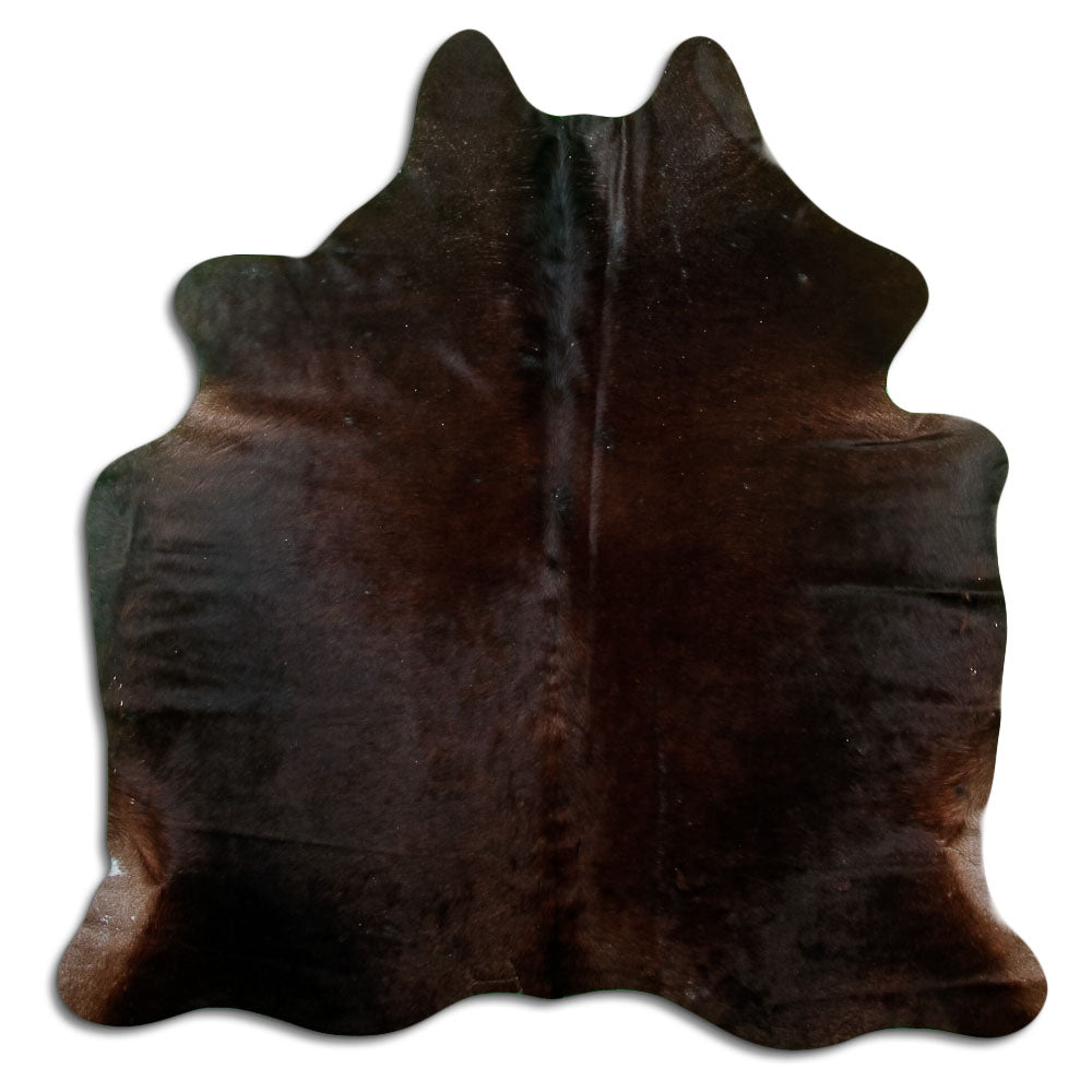 Braunes Kuhfell, ca. 180 × 170 cm, von oben fotografiert: genau das Fell, das Sie erhalten