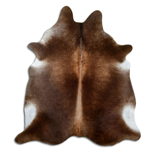 Braunes Kuhfell, ca. 210 × 190 cm, von oben fotografiert: genau das Fell, das Sie erhalten