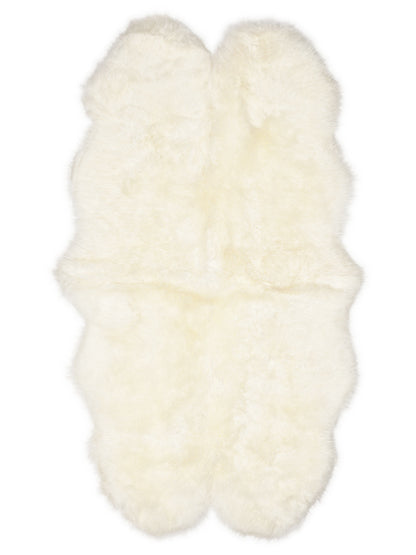 Neuseeländischer Lammfell-Teppich Quattro, Weiss