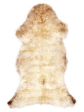 Mehrfarbiges britisches Lammfell, ca. 120 × 60 cm, von oben fotografiert: genau das Fell, das Sie erhalten