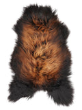 Mehrfarbiges isländisches Schaffell, ca. 120 × 65 cm, von oben fotografiert: genau das Fell, das Sie erhalten