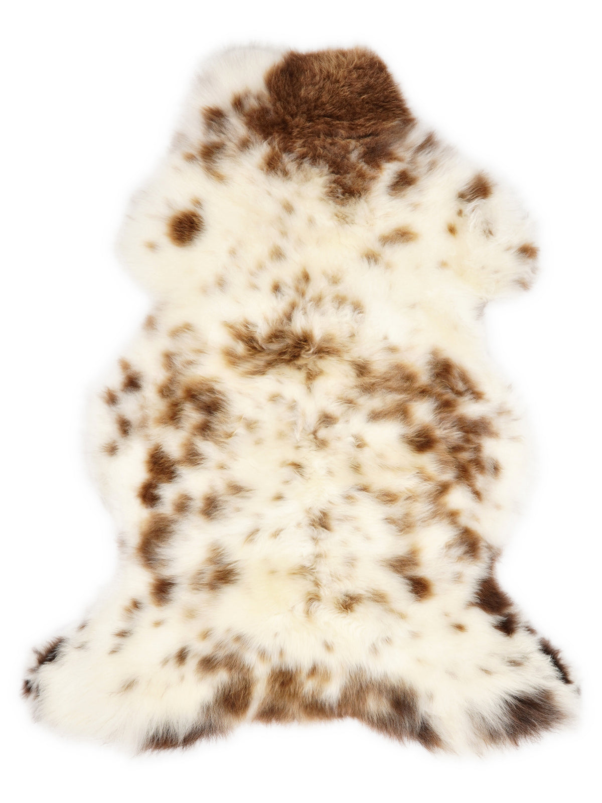 Mehrfarbiges britisches Lammfell, ca. 110 × 65 cm, von oben fotografiert: genau das Fell, das Sie erhalten