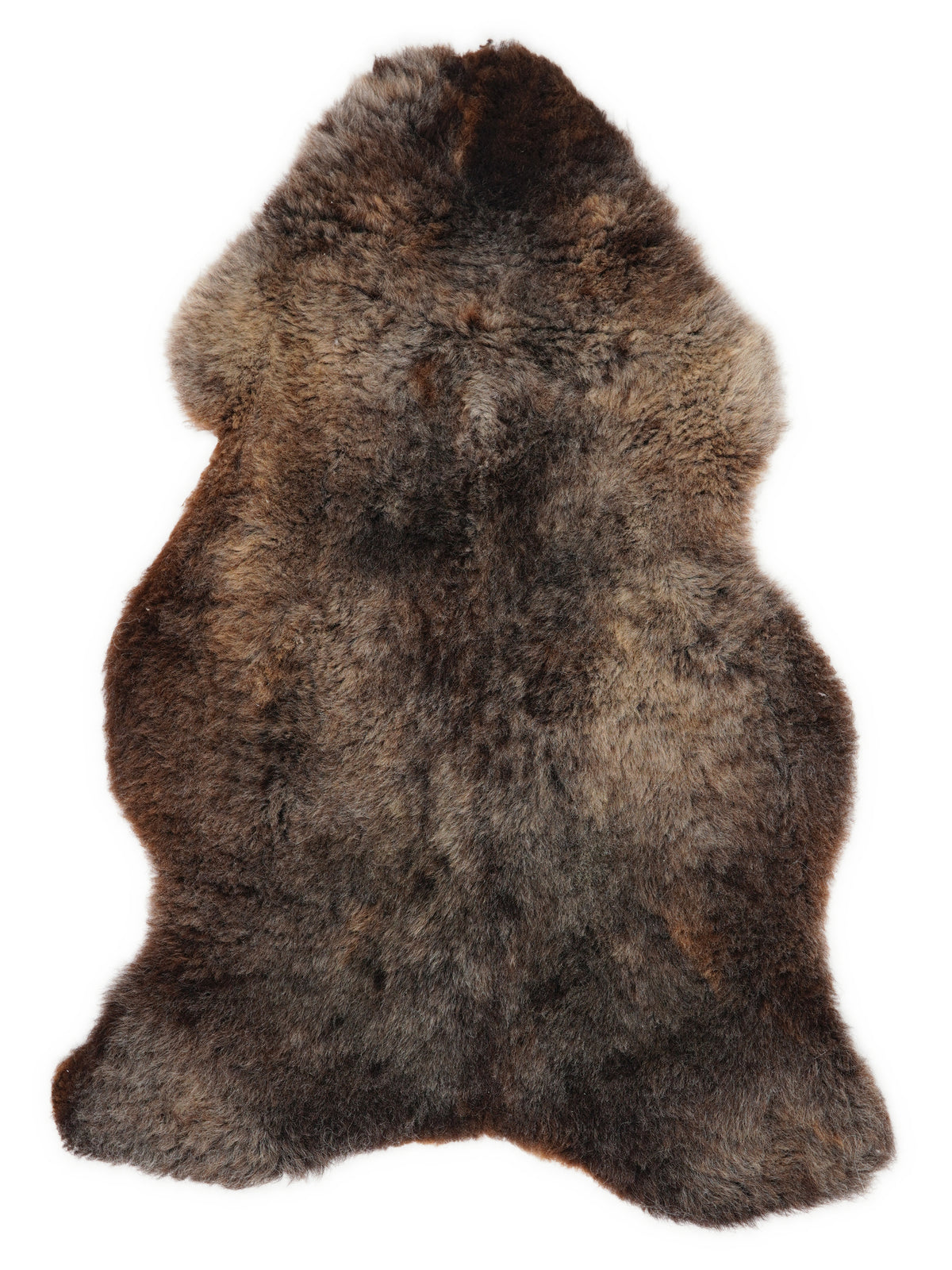 Mehrfarbiges britisches Schaffell, ca. 120 × 70 cm, von oben fotografiert: genau das Fell, das Sie erhalten