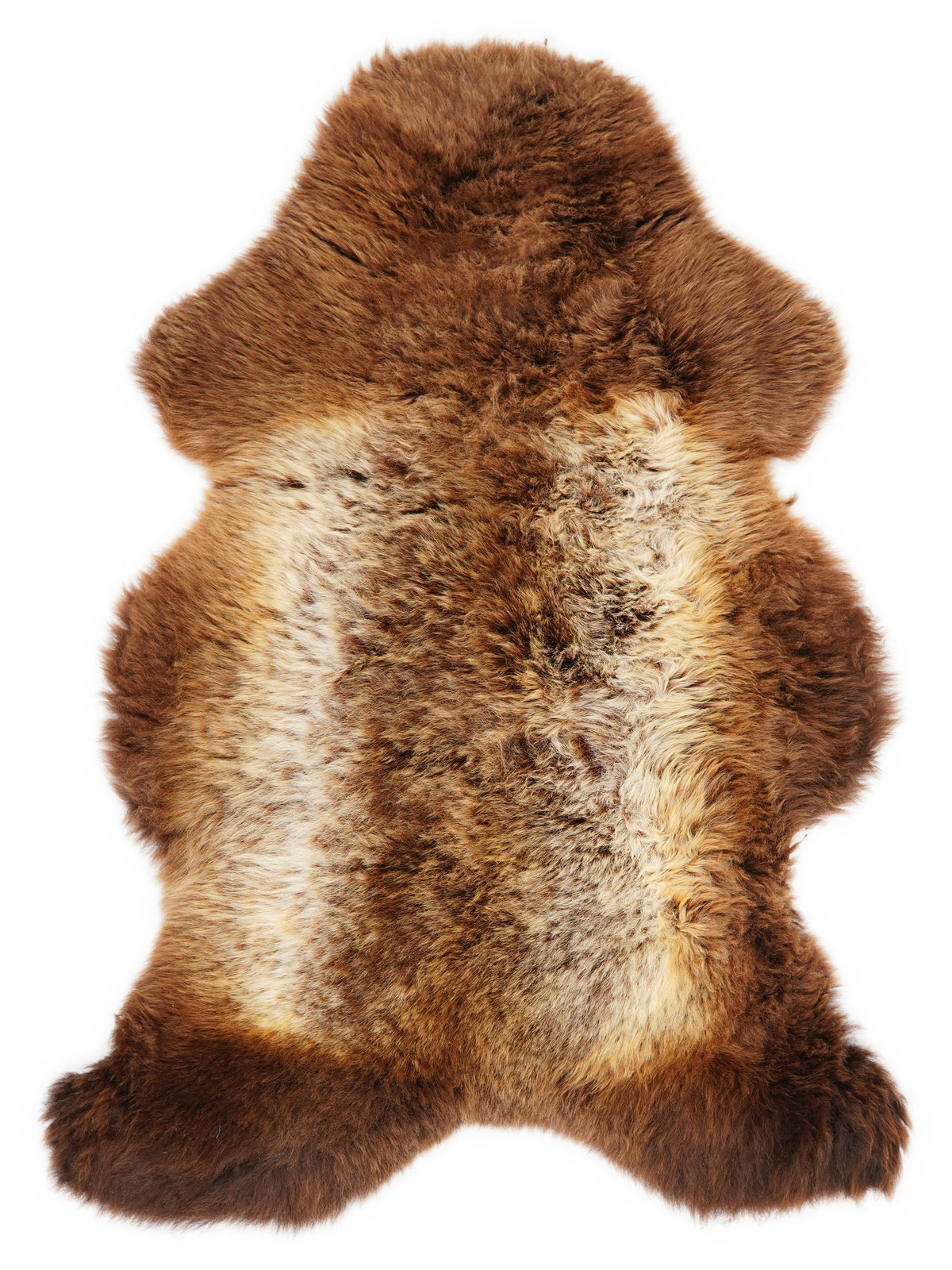 Mehrfarbiges britisches Lammfell, ca. 110 × 70 cm, von oben fotografiert: genau das Fell, das Sie erhalten