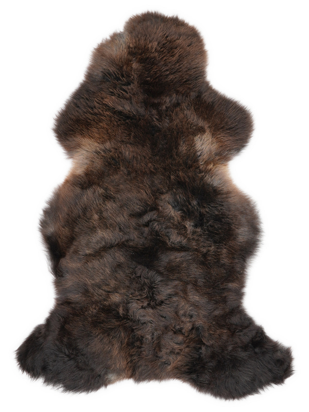 Mehrfarbiges britisches Lammfell, ca. 110 × 60 cm, von oben fotografiert: genau das Fell, das Sie erhalten