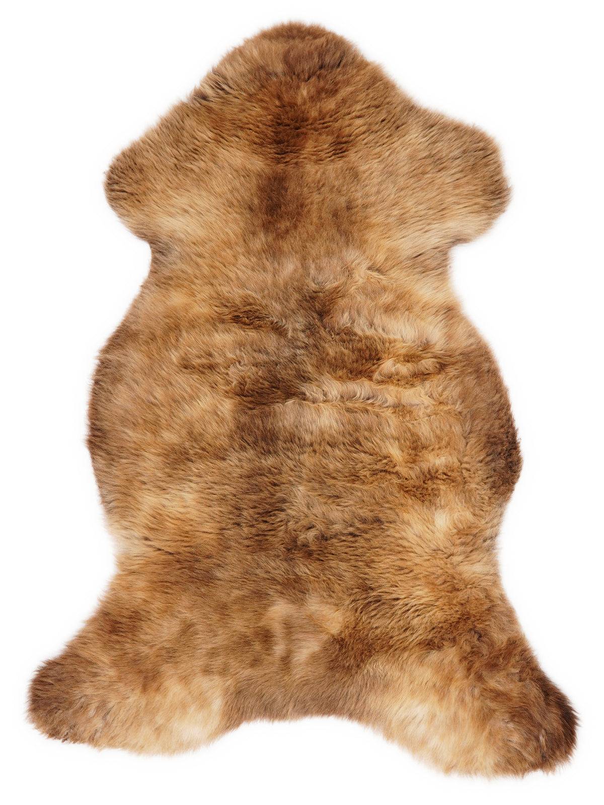 Mehrfarbiges britisches Lammfell, ca. 105 × 55 cm, von oben fotografiert: genau das Fell, das Sie erhalten