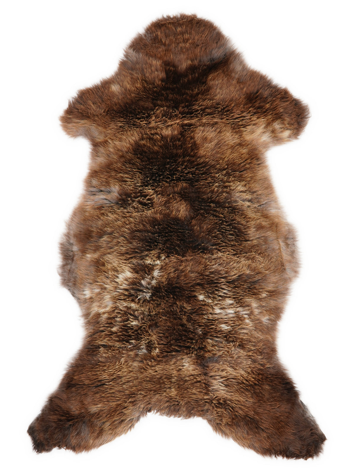 Mehrfarbiges britisches Lammfell, ca. 120 × 60 cm, von oben fotografiert: genau das Fell, das Sie erhalten
