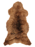 Braunes Lammfell, ca. 120 × 60 cm, von oben fotografiert: genau das Fell, das Sie erhalten