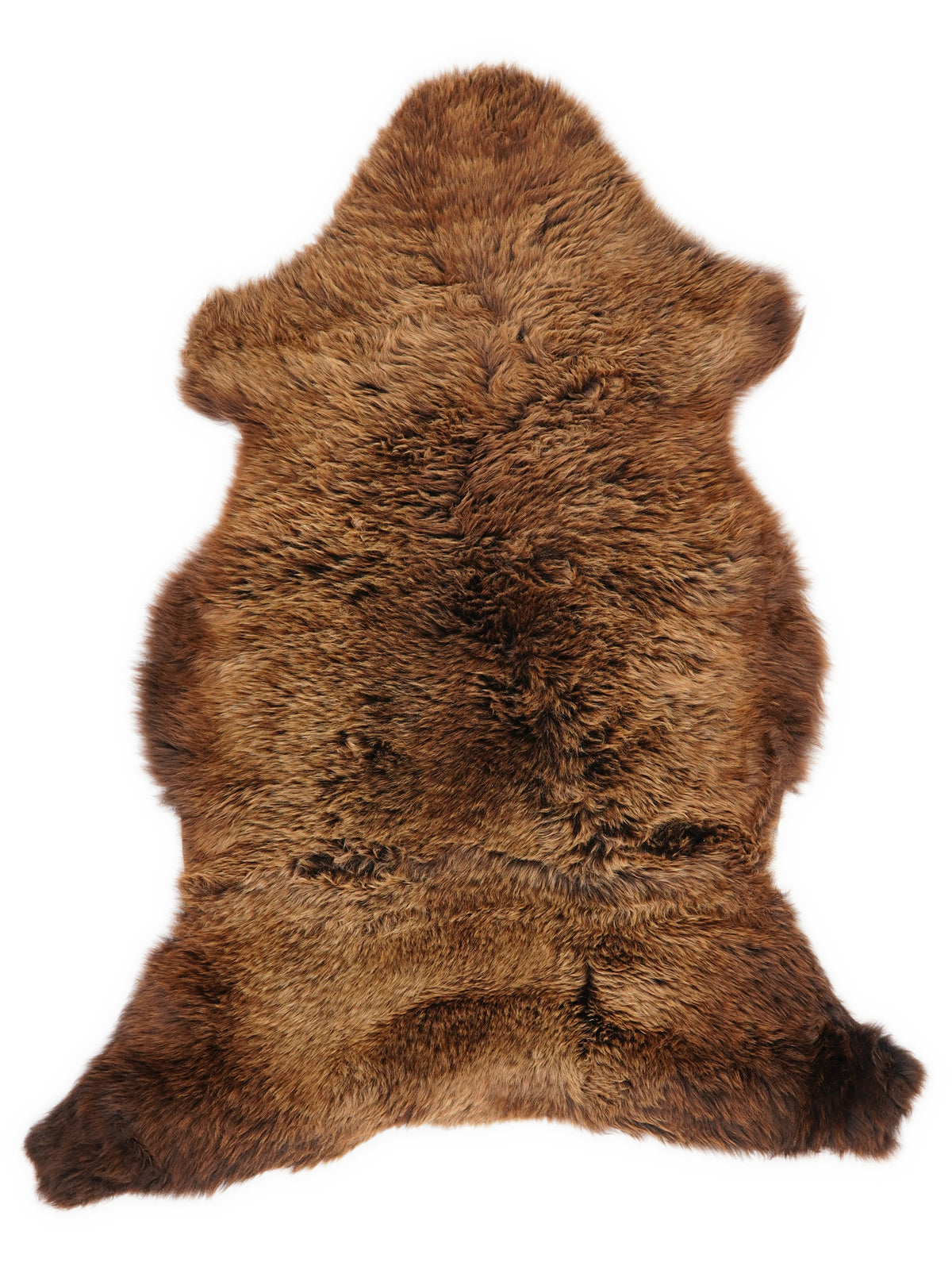 Braunes Lammfell, ca. 105 × 60 cm, von oben fotografiert: genau das Fell, das Sie erhalten